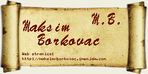 Maksim Borkovac vizit kartica